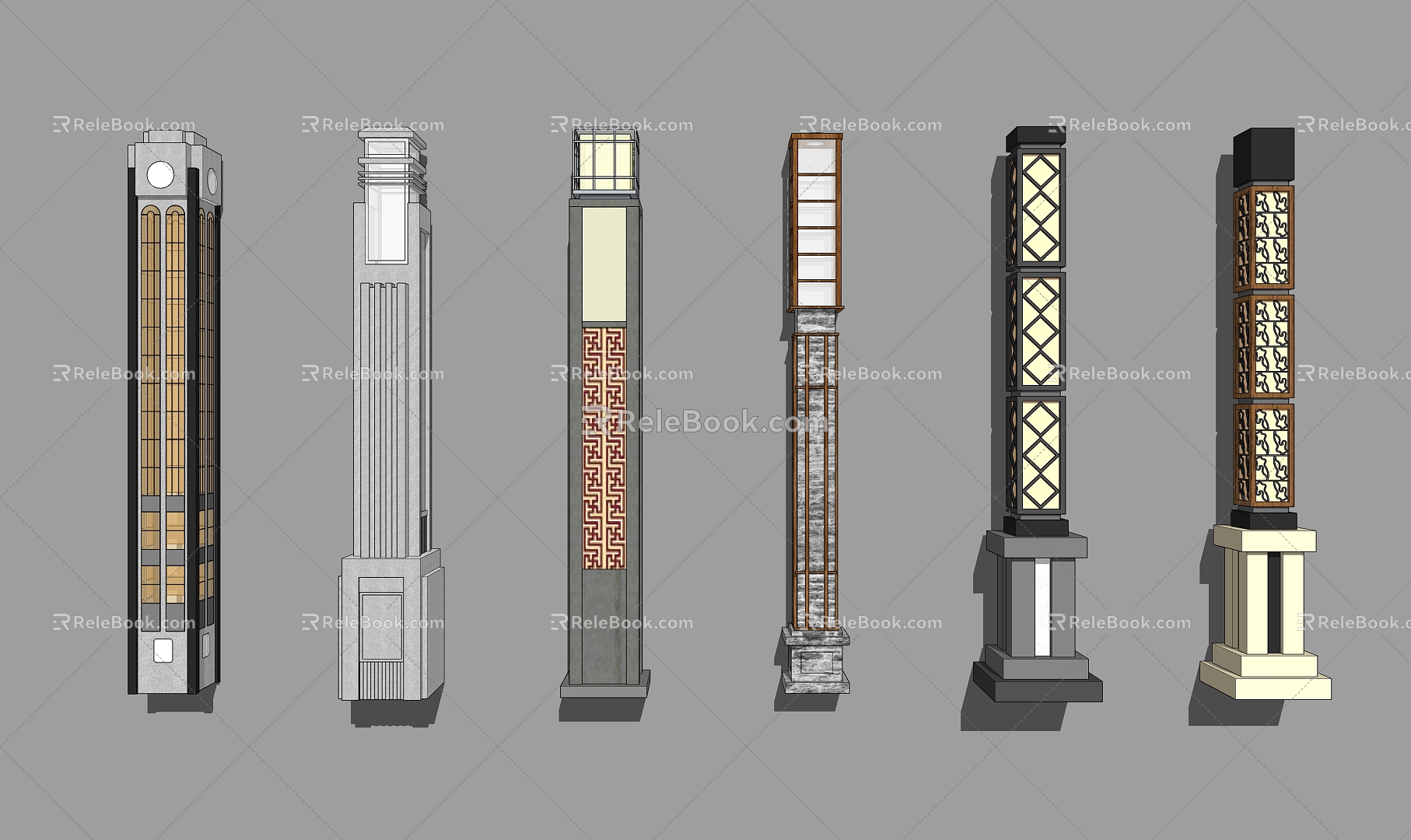 New Chinese Style Street Lamp Post Outdoor Lamp model