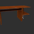 Brown Wooden Office Desk With Side Shelf And Simple Functional Design