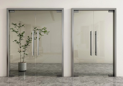 Modern Glass Door Glass Door Double Door Office Glass Door Glass Door Double Door Shop Door 3d model