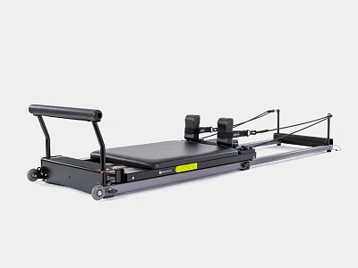 Professional Black Pilates Reformer Home Gym Workout Equipment With Sliding Platform And Spring System 3d model
