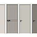 Modern Hinged Doors With Various Designs Wood Grain And Solid Color Finishes 3d model