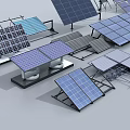 Industrial Solar Equipment Featuring Various Panel Types And Mounting Structures 3d model