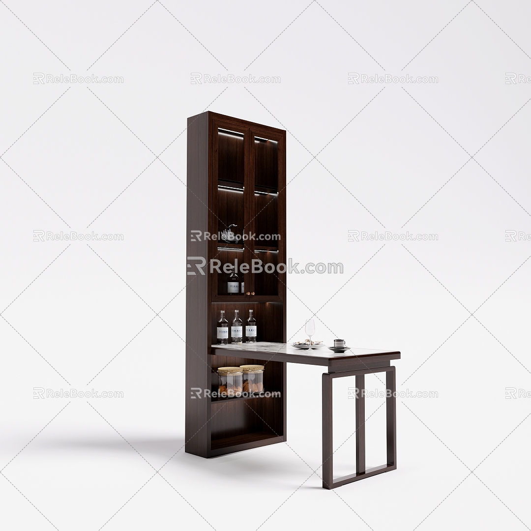 New Chinese Restaurant Solid Wood Bar model