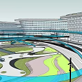 Modern Landscape Master Plan With Multi Functional Zones And Curved Pathways 3d model