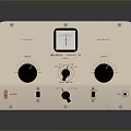 Light Colored Control Panel Device With Black Knobs Analog Meter And Orange Button 3d model