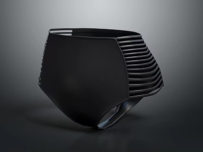 Stylish Black Briefs with Side Stripes Modern Design and Comfortable Fit 3d model
