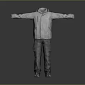Gray Jacket Paired With Cargo Pants And Black Shoes For Casual Use