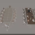 Modern Conference Tables With White And Wooden Tops Office Chairs And Supplies