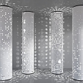 Modern Punched Pillar Hollow Pillar Gradient Perforated Pillar Luminous Decorative Pillar Gradient Hole Pillar 3d model