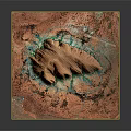 Natural Desert Landscape With Reddish Brown Rock Green Vegetation And Blue Water Channels 3d model