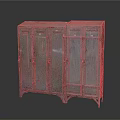 Rusted Metal Storage Lockers With Multiple Doors Locks Ventilation Holes And Vintage Industrial Design