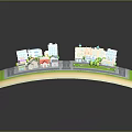 Modern Urban City Model With Colorful Buildings Streets And Green Areas