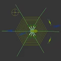 3D Model Reptile On Spider Web With Geometric Pattern Red Spots And White Lines