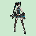 Game virtual human character 3d model