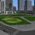 Aerial Planning of Modern Urban Landscape With High Rise Buildings Green Spaces and Road Layouts