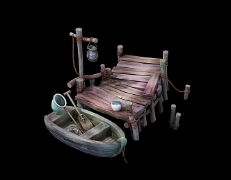 Modern Boat Small Boat Wooden Boat 3d model