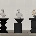 Modern Black Side Tables With Sculptures In Various Designs For Modern Living Room Interior