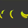 Fresh Bananas Display With Whole Bunches Sliced Pieces Yellow Green Arranged On Dark Surface
