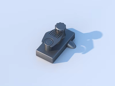 Gray Small Household Item With Square Base And Adjustable Knob Design 3d model