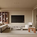 Multi-person Sofa Coffee Table Combination Single Casual Chair Dining Table and Chair Combination Solid Wood Dining Table Dining Chair Chandelier Sideboard Household Appliances 3d model