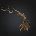 Decorative Dry Tree Branch With Natural Twisted Shape And Sculptural Design 3d model