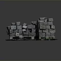 Natural Stacked Stone Blocks Combined With Wooden Base For Rustic Outdoor Design