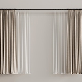 Curtain Cloth Curtain Gauze Curtain Roman Rod 3d model