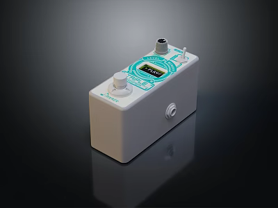 Stylish Modern White Switch Panel With Digital Display And Control Knobs 3d model