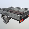 Metal Frame Open Bed Trailer With Hitch And Single Wheel For Transport