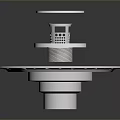 Stainless Steel Drainage Component With Grid Top And Triangular Cutout Base 3d model