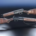 Vintage Shotguns Featuring Wooden Stocks And Metal Components In High Definition Side By Side