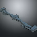 Industrial Hardware Tools Long Mechanical Conveyor System With Connected Metal Components 3d model