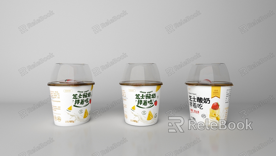 Modern yogurt packaging model