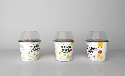 Modern yogurt packaging 3d model