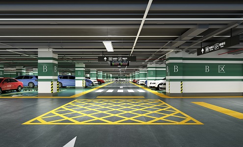 Industrial LOFT Parking Underground Parking 3d model