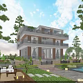 Modern Detached Villa Featuring Multi Storey Balconies Lush Greenery Swimming Pool And Outdoor Lounge Area