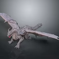 Detailed Fantasy Dragon Game Movie Character 3D Model With Sharp Wings And Scales