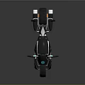 Futuristic Sleek Black Motorcycle Design With Blue Accents And Illuminated Wheels
