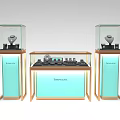 Luxury Jewelry Display Shelves With Glass Cases And Wooden Frames For Retail