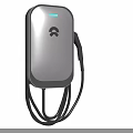 Public Electric Vehicle Charging Station With Modern Sleek Design And Charging Cable