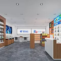 Modern Business Hall Telecom Business Hall Mobile Phone Accessories Store Mobile Phone Store Digital Store Display Cabinet Telecom Comprehensive Store 3d model