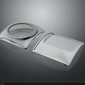Sleek White Scene Components With Circular Opening And Rectangular Transparent Cover