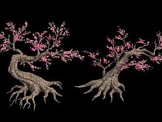 Peach Tree Modern Tree 3d model