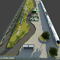 modern high-speed rail 3d model