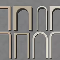Various Shaped Colored Decorative Lines Arranged In Different Styles On Gray Background 3d model