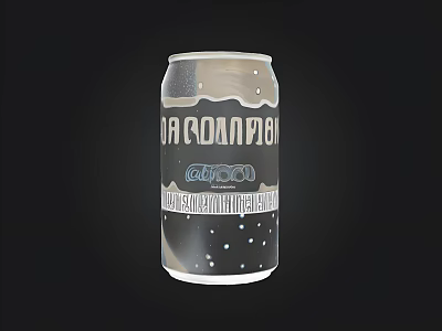 Clear Transparent Coca Cola Soda Can With Bubbles On Black Background 3d model
