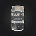 Clear Transparent Coca Cola Soda Can With Bubbles On Black Background