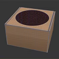 Brown Square Corrugated Paper Box with Circular Top Opening for Packaging Use 3d model