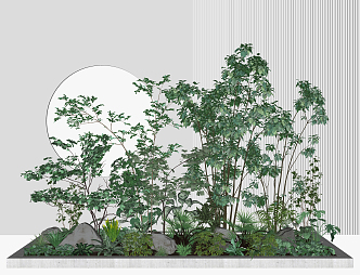 Modern plant landscape 3d model