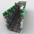 Lego toy building blocks tunnel rail access 3d model